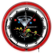 Michael Godard Dirty Martini Neon Clock 18